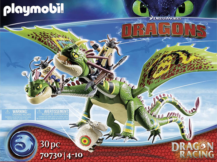 PLAYMOBIL DreamWorks Dragons 70730 Dragon Racing: Ruffnut and Tuffnut with Barf and Belch, for Children Ages 4+