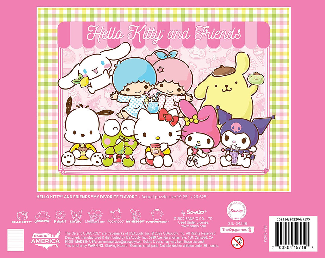 Hello Kitty® and Friends My Favorite Flavor 1000 Piece Jigsaw Puzzle | Collectible Puzzle Artwork Featuring Hello Kitty, Cinnamoroll, Keroppi | Officially-Licensed Hello Kitty Puzzle & Merchandise