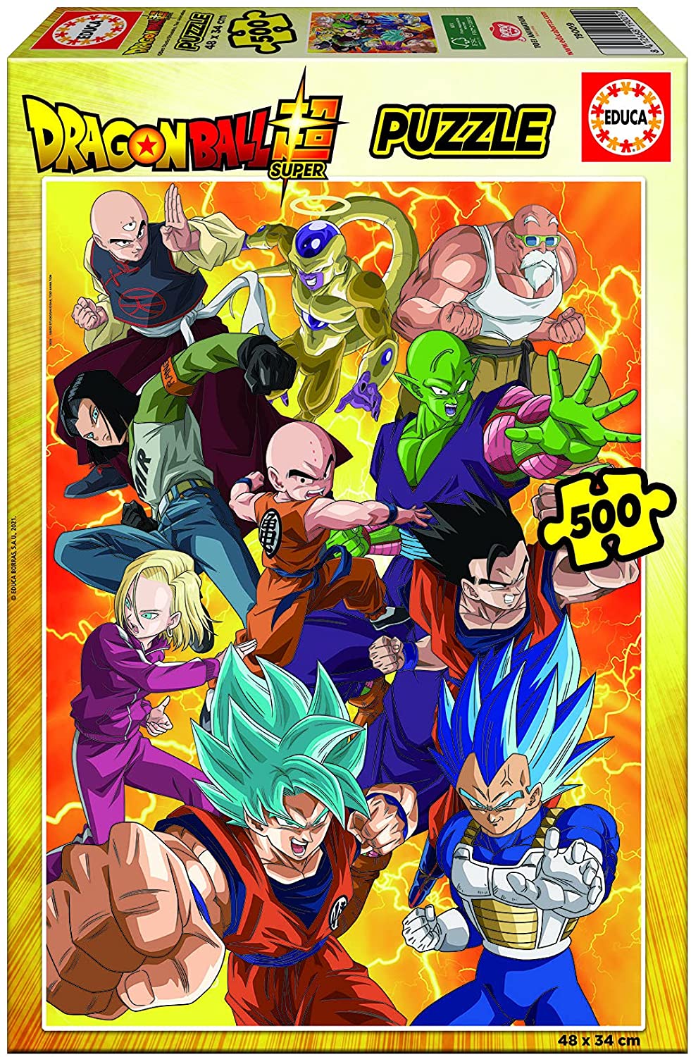 Educa Dragon Ball Super. Personajes. Puzzle 500 piezas, a partir de 10 años. 19009 Characters Piece Jigsaw Ages