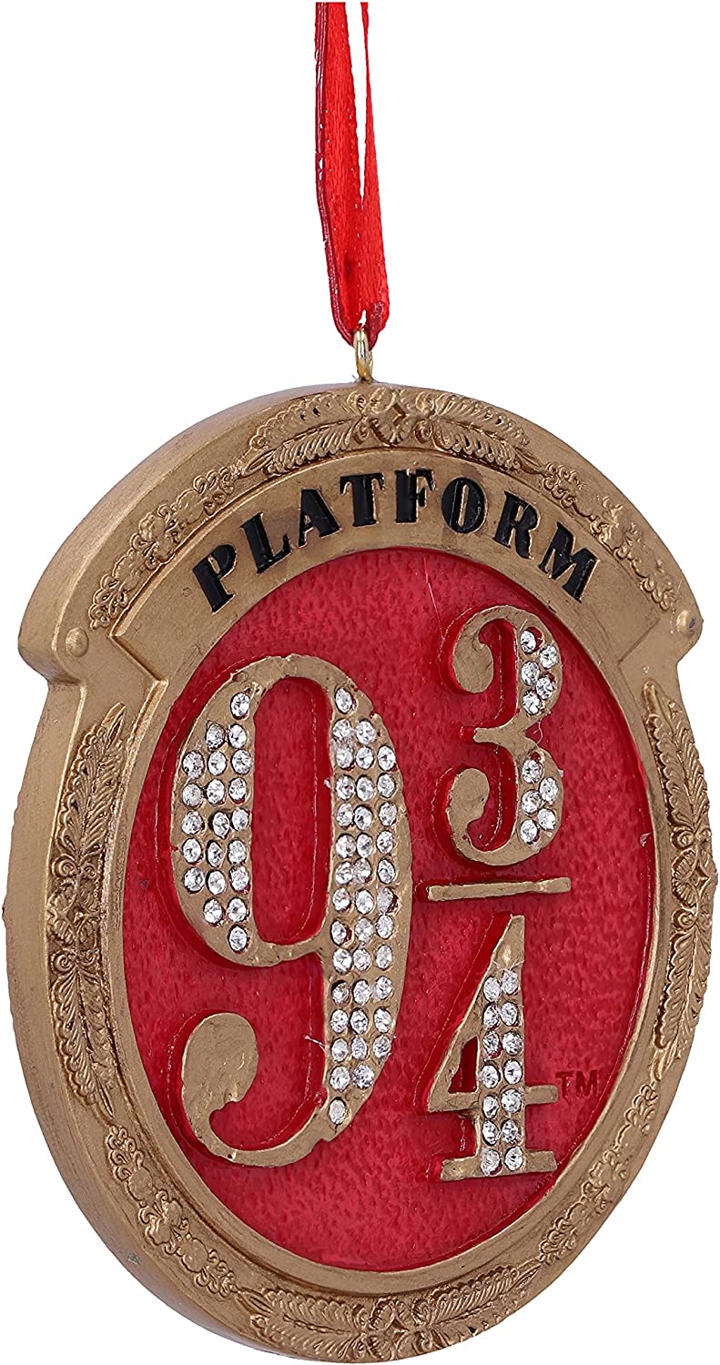 Nemesis Now Harry Potter Train Platform 9 3/4 Hanging Ornament, Red, 8.2cm