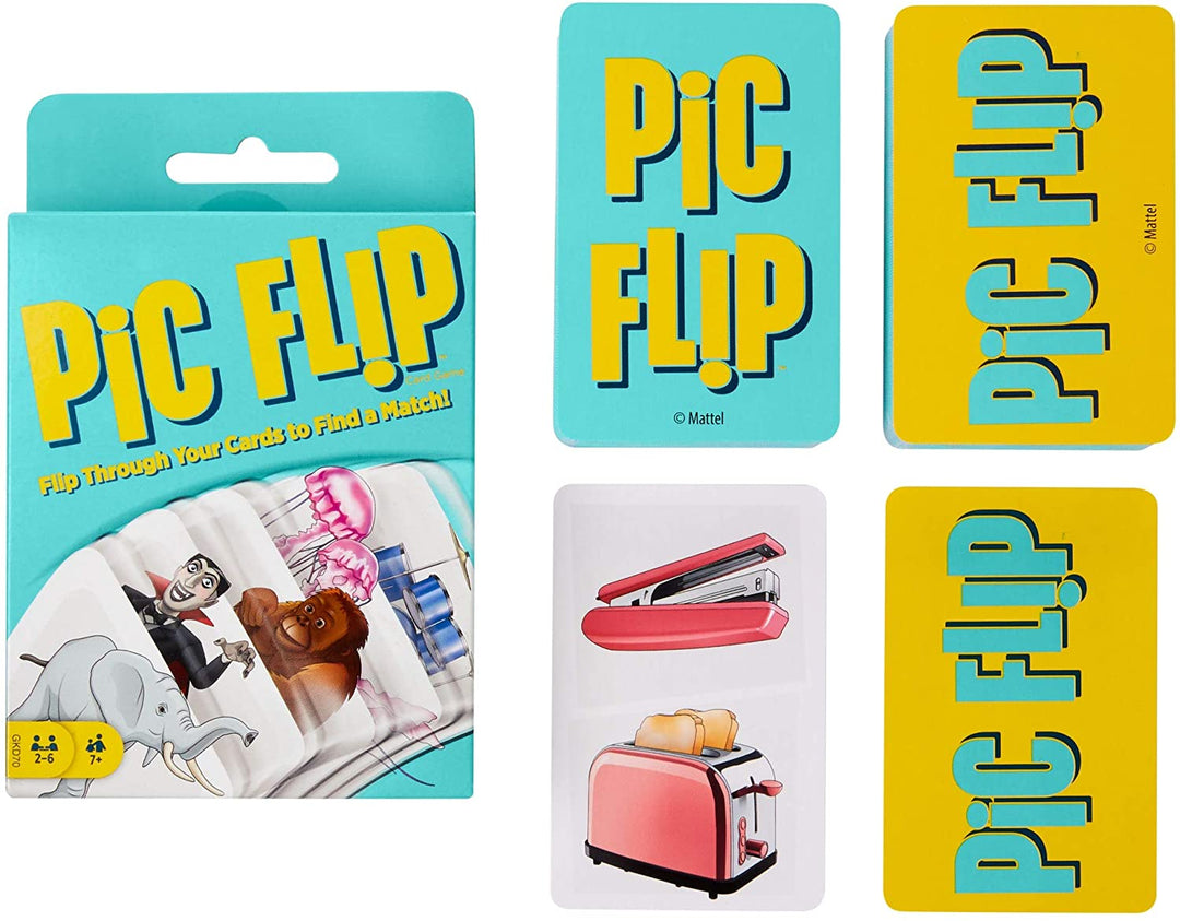 Mattel Games Pic Flip Card Game For 7 Year Olds And Up GKD70