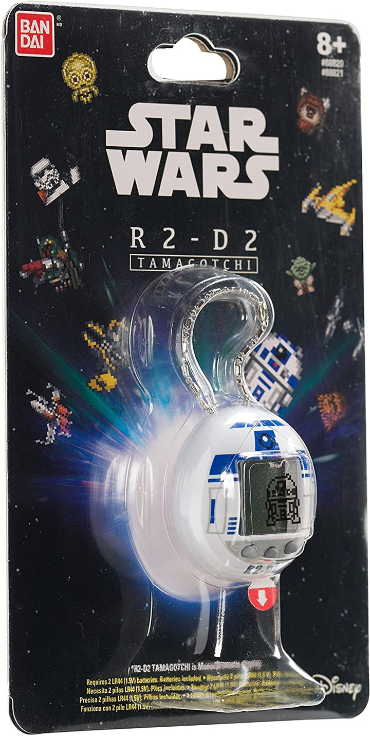 TAMAGOTCHI 88821 Star Wars R2D2 Virtual Pet Droid with Mini-Games, Animated Clip