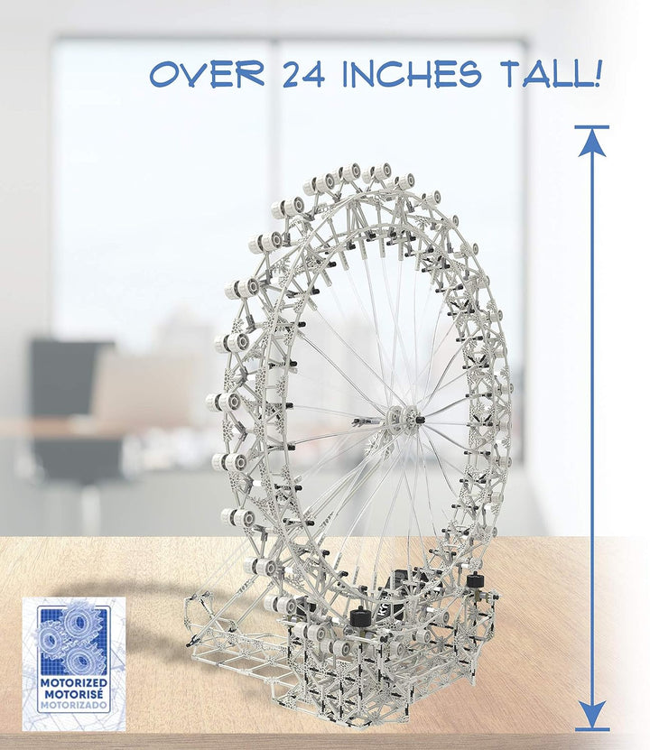 K'NEX 15237 Architecture London Eye Bauset, Lernspielzeug für Kinder, 1856-teiliger Stiel-Lernbausatz, Ingenieurwesen für Kinder, Bauspielzeug für Jungen und Mädchen ab 9 Jahren