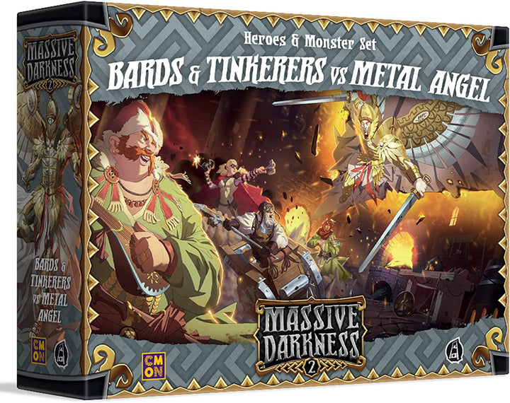 Massive Darkness 2 Bards and Tinkerers vs Metal Angel Heroes & Monster Set