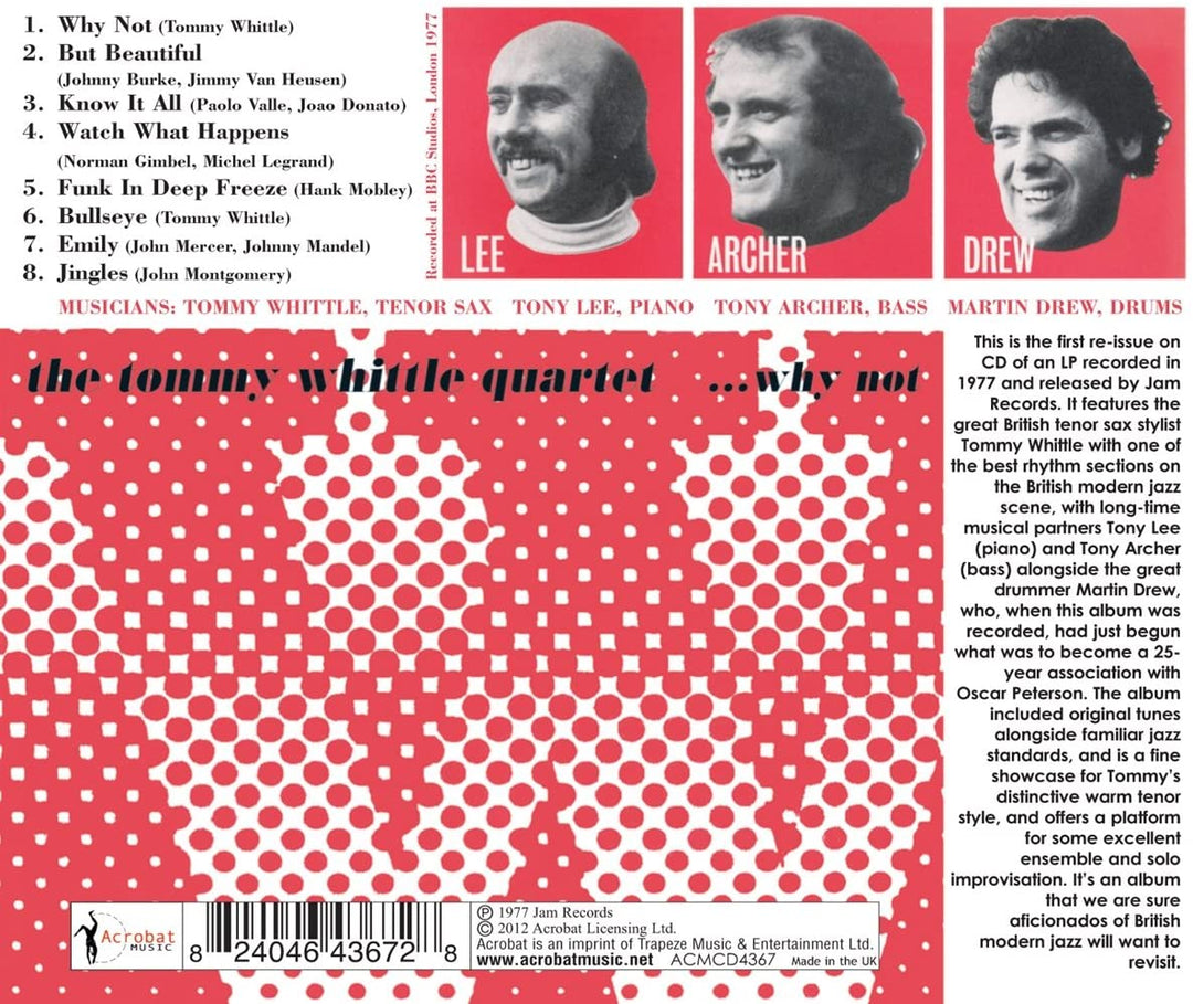 The Tommy Whittle Quartet - Why Not [Audio CD]