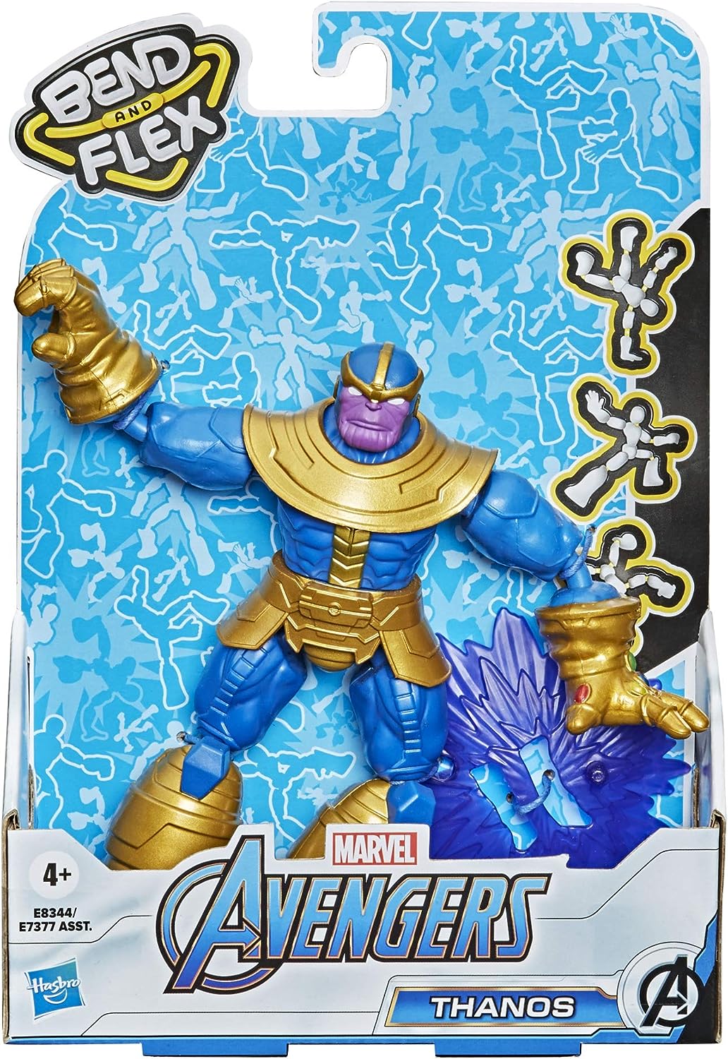 Avengers E8344 Marvel Bend and Flex Action, 6-Inch Flexible Thanos Figure, Includes Accessory, Ages 4 and Up