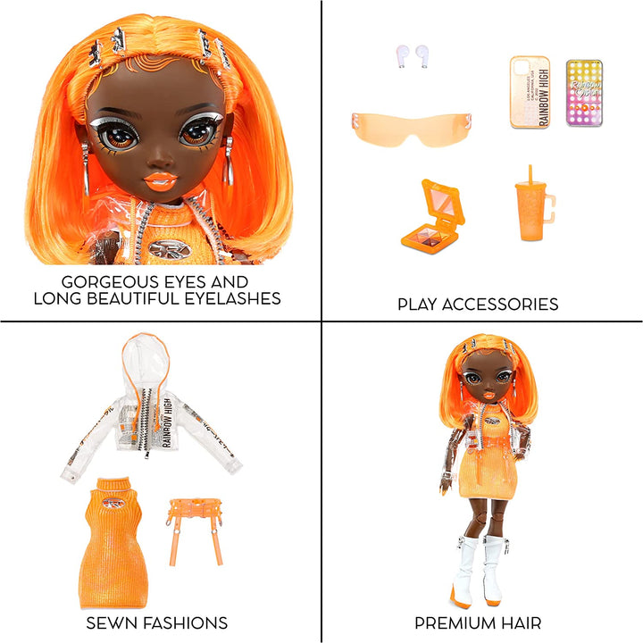 Rainbow High Fashion Doll – MICHELLE ST.CHARLES – Orange Doll – Modische Outf