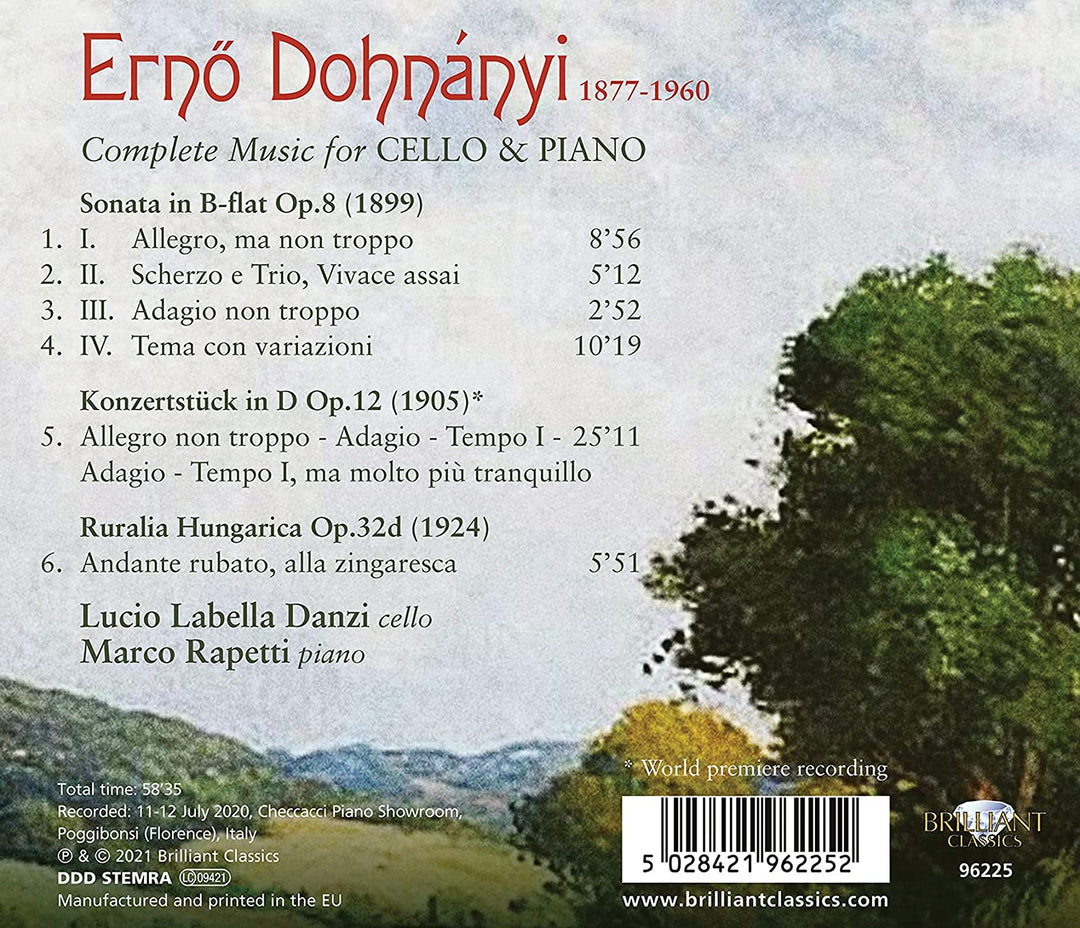 Lucio Labella Danzi - Dohnányi: Complete Music for Cello & Piano [Audio CD]