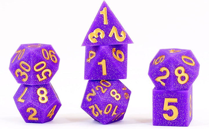 Metallische Würfelspiele, 16 mm scharfkantiges Poly-DND-Würfelset aus Silikonkautschuk: Regal Ricochet, Rollenspielwürfel für Dungeons and Dragons