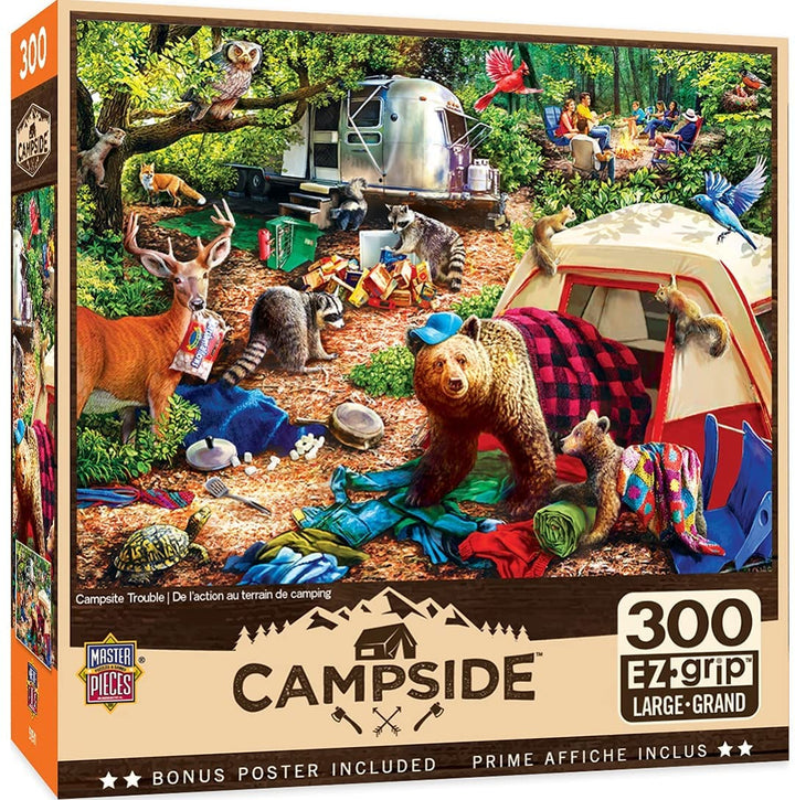 300 Piece Jigsaw Puzzle for Adult, Family, Or Kids - Campsite Trouble by Masterp