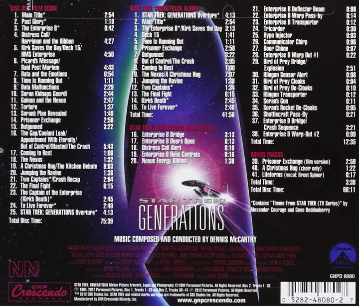 Dennis McCarthy Star Trek - Star Trek: Generations Expanded [Audio CD]