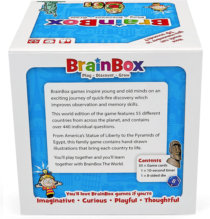 BrainBox The World (2022) | Card Game | Ages 8+ | 1+ Players | 10+ Minutes Playing Time