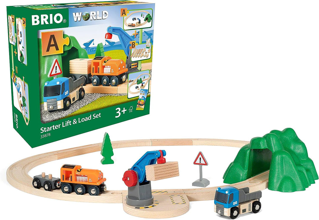 BRIO World Starter Lift &amp; Load Train Set A für Kinder ab 3 Jahren – kompatibel mit allen BRIO Railway Sets und Zubehör