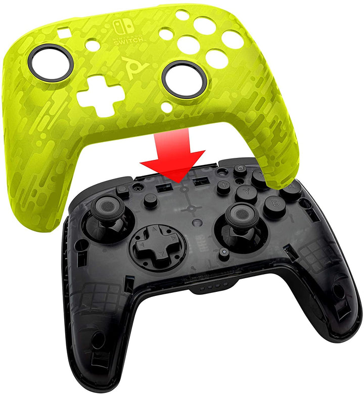 Controller Pdp Faceoff Deluxe + Interruttore Wireless Audio Camo Giallo