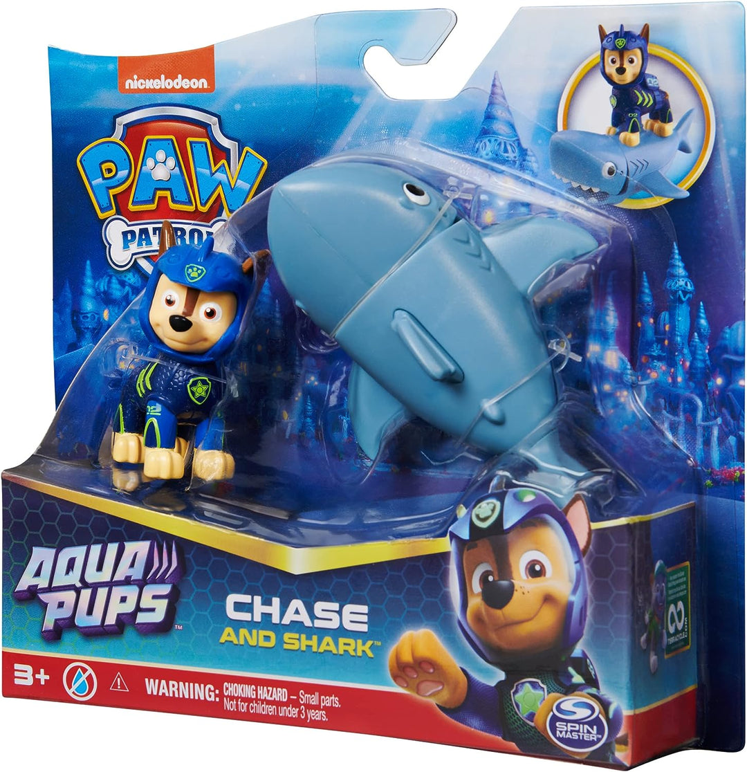 Paw Patrol, Aqua Pups Chase and Shark Action Figures Set, Kids’ Toys for Ages 3