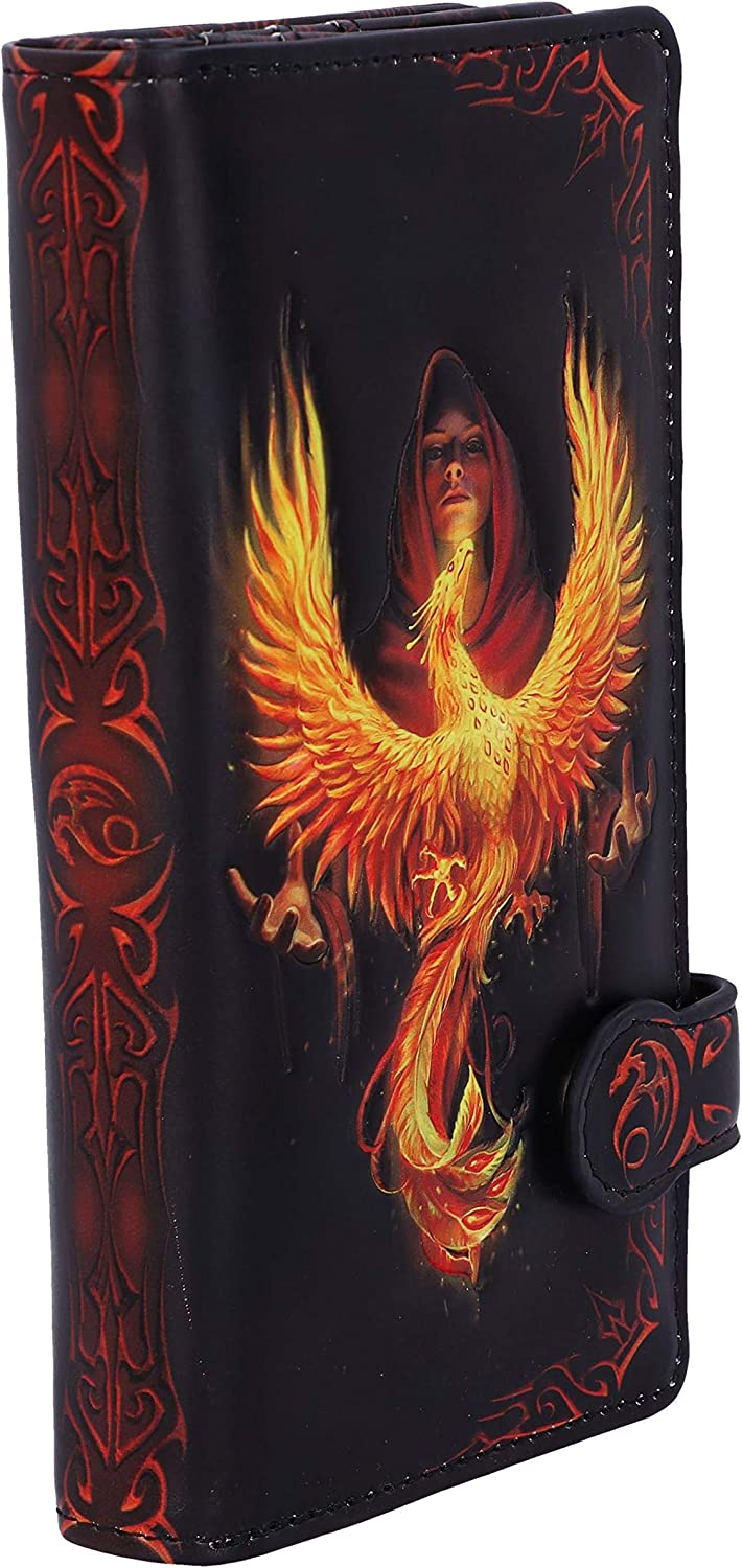 Nemesis Now Anne Stokes Phoenix Rising Mythical Bird Embossed Purse, Black, 18.5