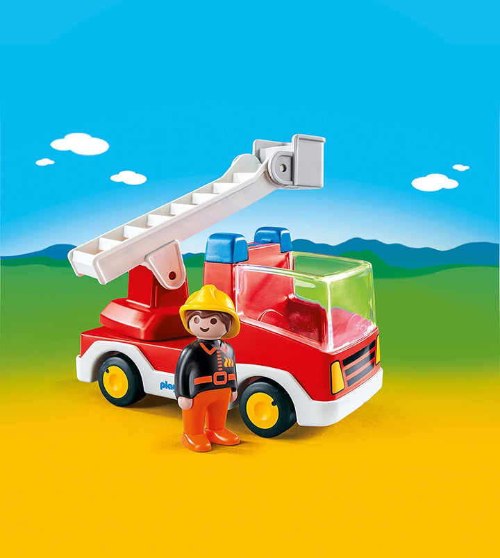 Playmobil 6967 1.2.3 Bombero con unidad de escalera Camión de bomberos