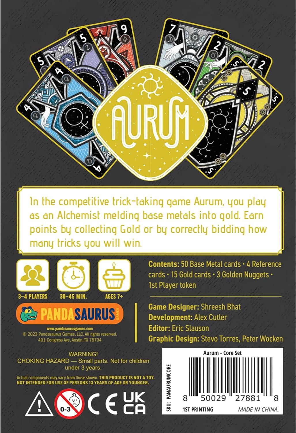 Aurum Card Game | Ages 7+ | 3-4 Players | 30 Minutes