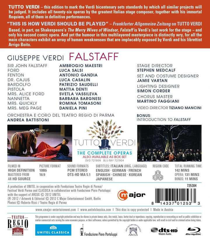 Verdi: Falstaff (Parma 2011) [Ambrogio Maestri, Luca Salsi, Antonio Gandia [C Major: 725304] [2013] [Blu-ray]