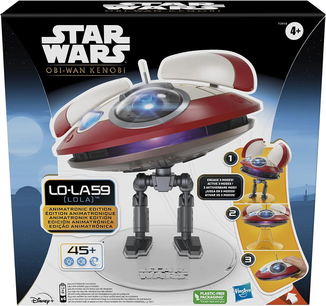 Star Wars L0-LA59 (Lola) Animatronic Edition, Obi-Wan Kenobi Series-Inspired Electronic Droid Toy