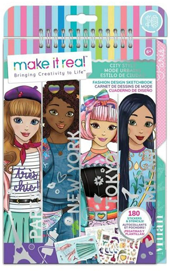 Make It Real 2903205, schetsboek, stadsstijl, modeontwerpboek voor kinderen, veelkleurig