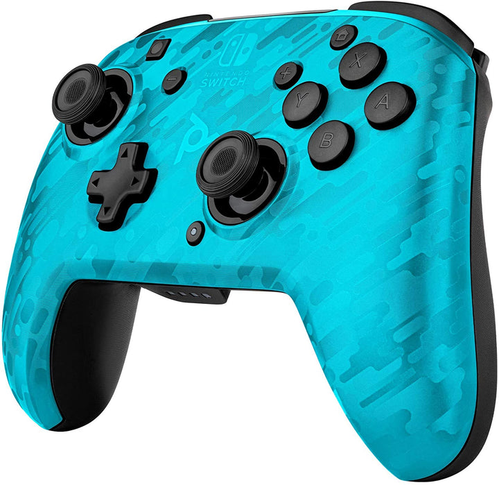 Pdp Controller Faceoff Deluxe+ Audio Draadloze Schakelaar Camo Blauw