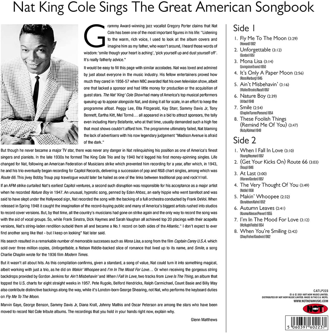 Nat King Cole – Sings The American Songbook [180g Vinyl LP] [VINYL]