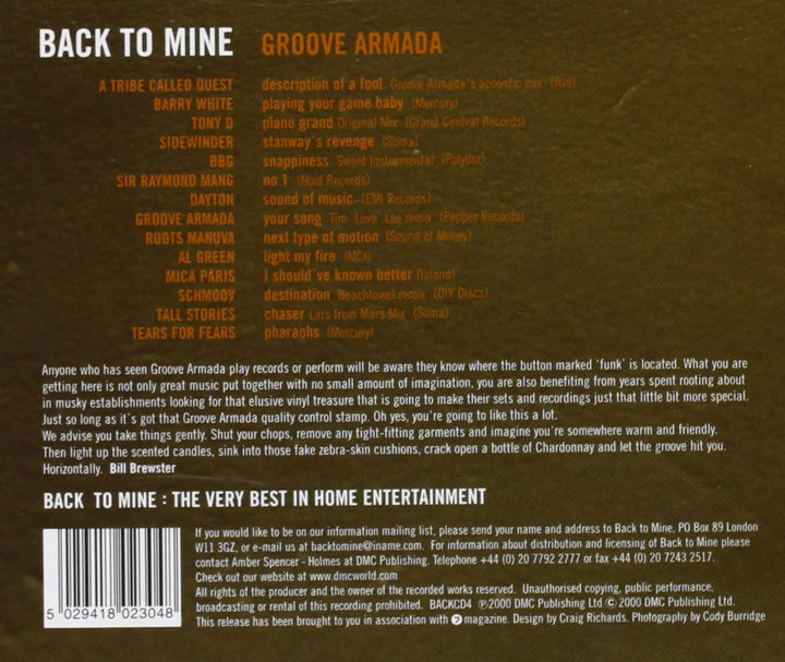 Groove Armada - Back To Mine [Audio CD]