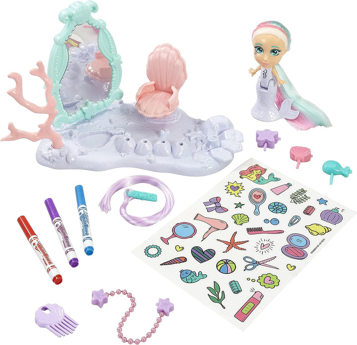 CRAYOLA Color 'n' Style Mermaid Friends: Haarflechtsalon-Spielset | Farbe &amp;