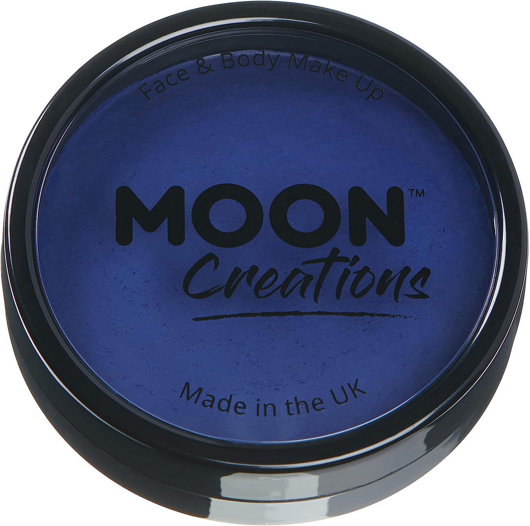 Pro Face & Body Paint Cake Pots by Moon Creations - Dark Blue - Professional Water Based Face Paint Makeup for Adults, Kids - 36g