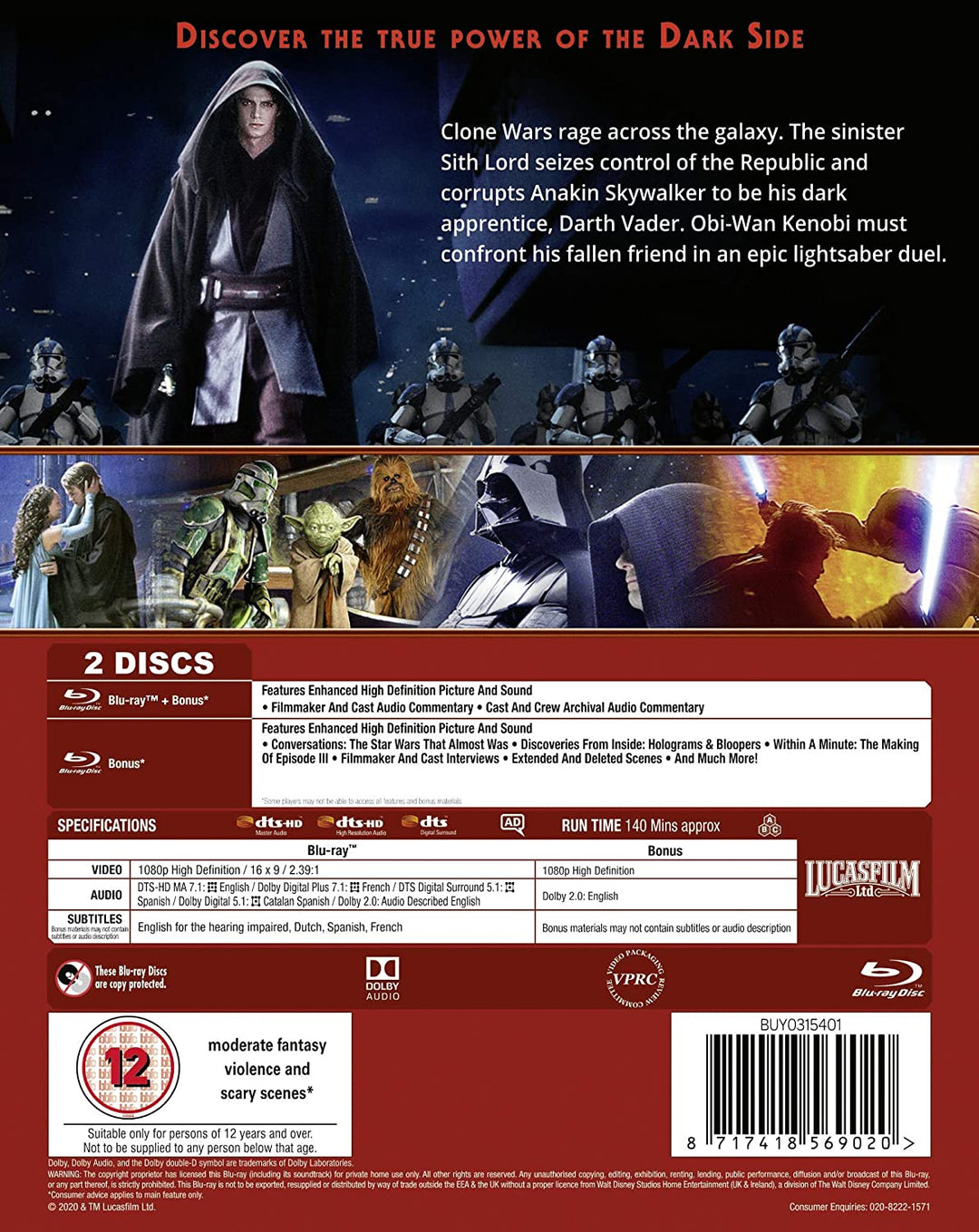 Star Wars Episode III: Die Rache der Sith – Science-Fiction [Blu-ray]