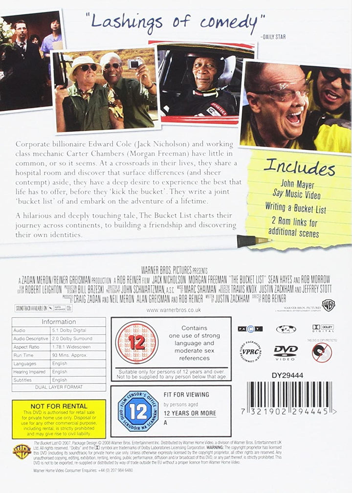 The Bucket List [2007] [2008] – Komödie [DVD]