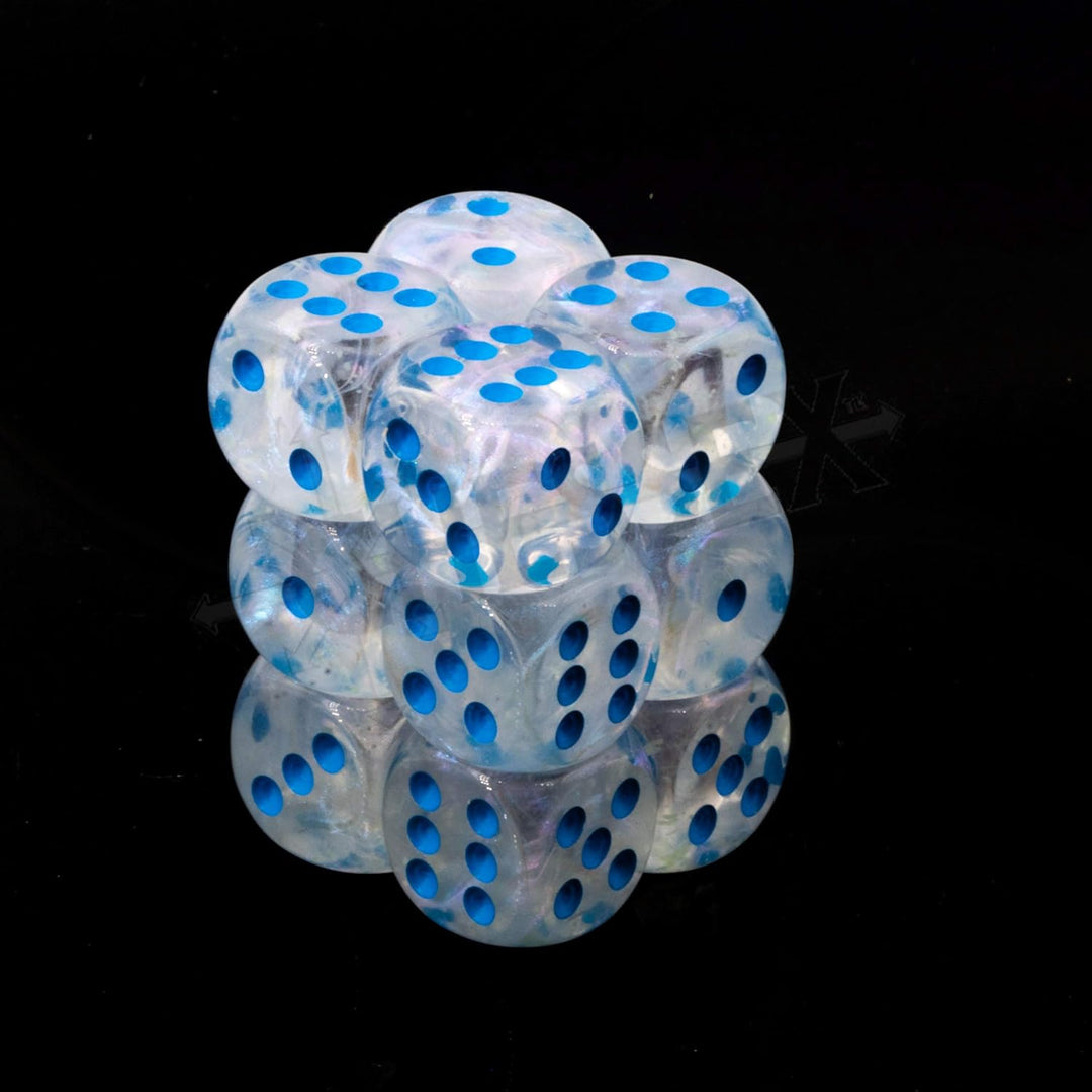 Chessex Borealis 16mm d6 Icicle/Light Blue Luminary Dice Block