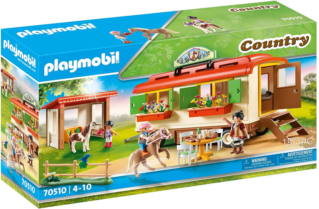 PLAYMOBIL Country 70510 Ponyunterstand mit Mobilheim, ab 4 Jahren