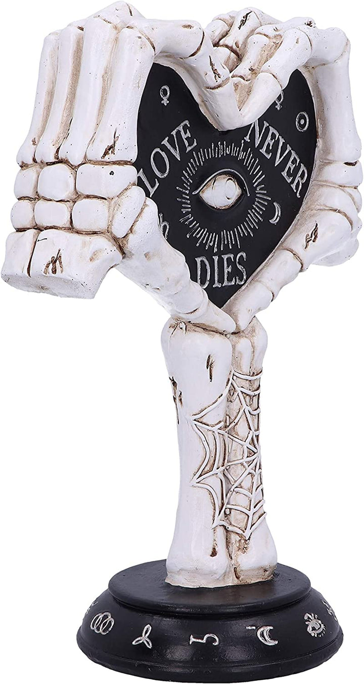 Nemesis Now Love Never Dies Skeleton Hand Heart Figurine, Black, 21.5cm