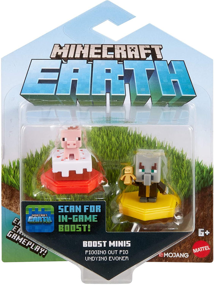 MINECRAFT Earth BOOST MINI FIGURES 2-PACK NFC-Chip Toys, Earth Augmented Reality Mobile Game, Based on Minecraft Video Game, Great for Playing, Trading, and Collecting, Adventure Toy