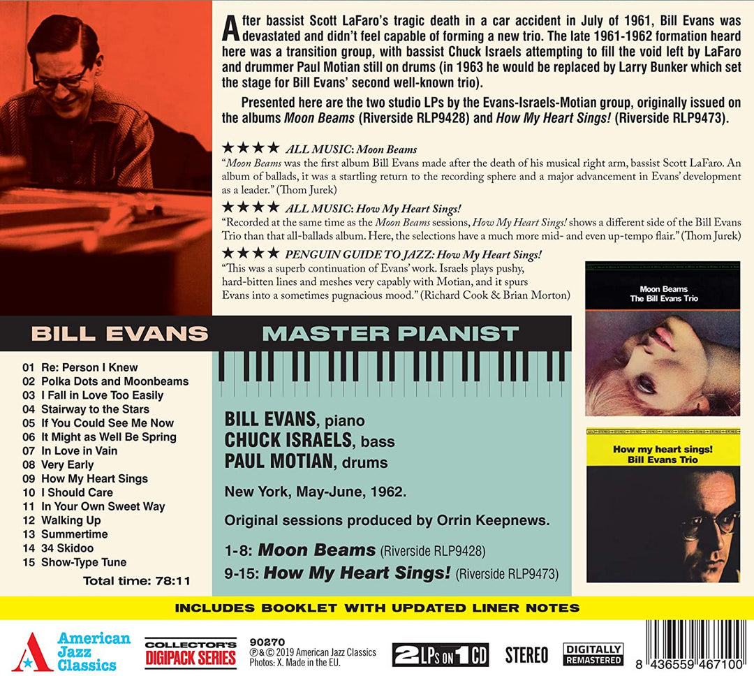 Bill Evans - Master Pianist (Moon Beams + How My Heart Sings!) [Audio CD]