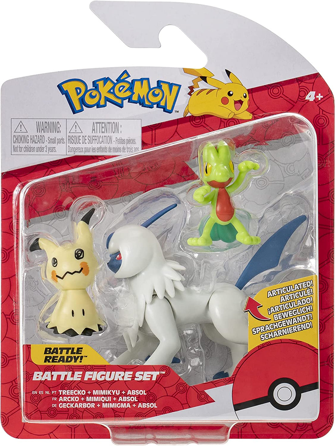 Pokèmon POKEMON PKW2679 3 Pack-Features 2 Treecko, Mimikyu & 3-Inch Absol Battle