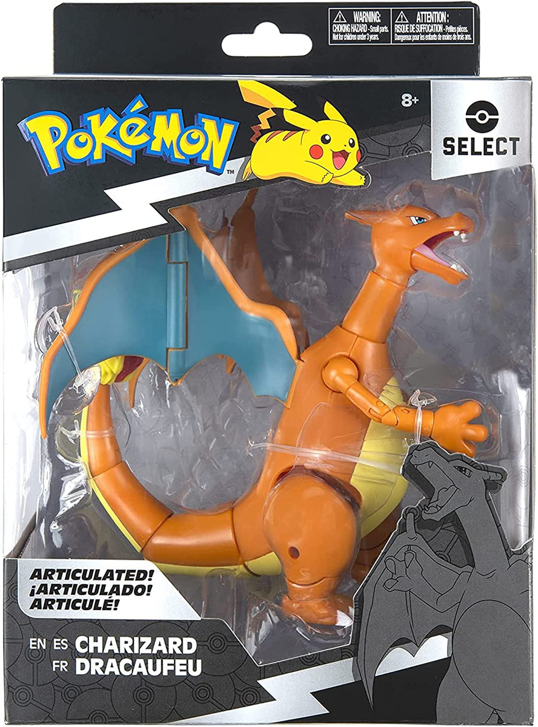 Pokemon Select 6 Inch Articulated Figure-Charizard, Multi-Colour