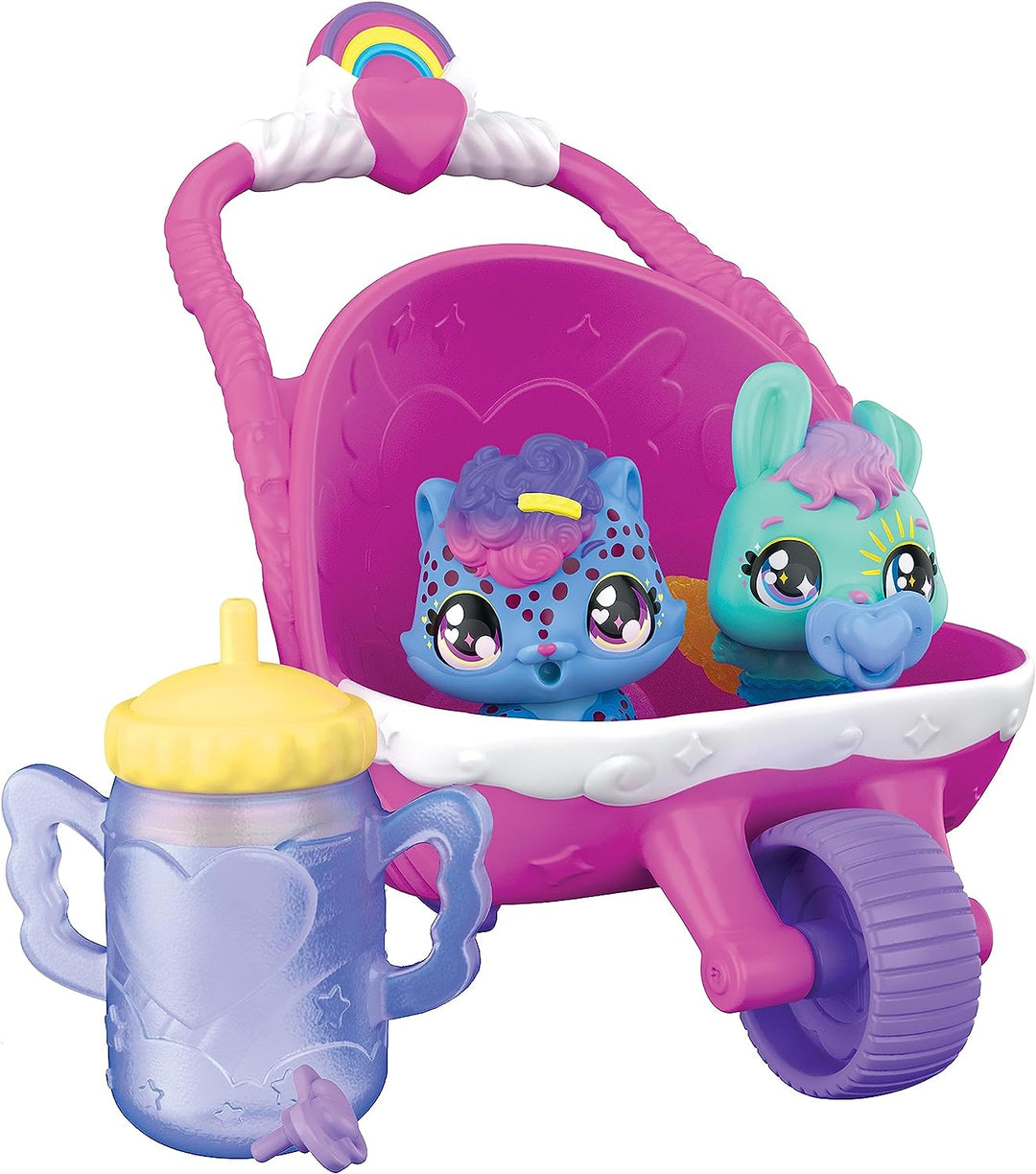 HATCHIMALS Alive, Hatch N’ Stroll Playset with Pushchair Toy and 2 Mini Figures