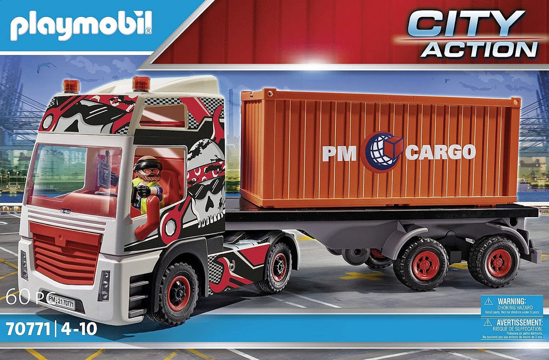 Playmobil City Action 70771 Truck with Cargo Container, RC-compatible, for Children Ages 4+