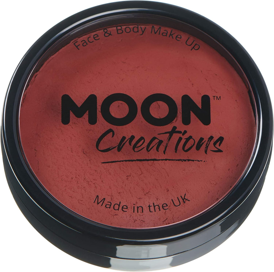 Pro Face & Body Paint Cake Pots by Moon Creations - Dark Red - Professional Water Based Face Paint Makeup for Adults, Kids - 36g