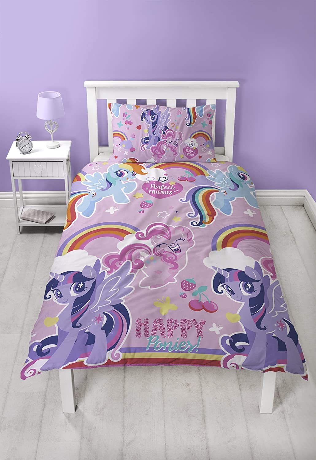 My Little Pony Crush Einzelbettbezug-Set | Zweiseitiges Wendedesign | inkl