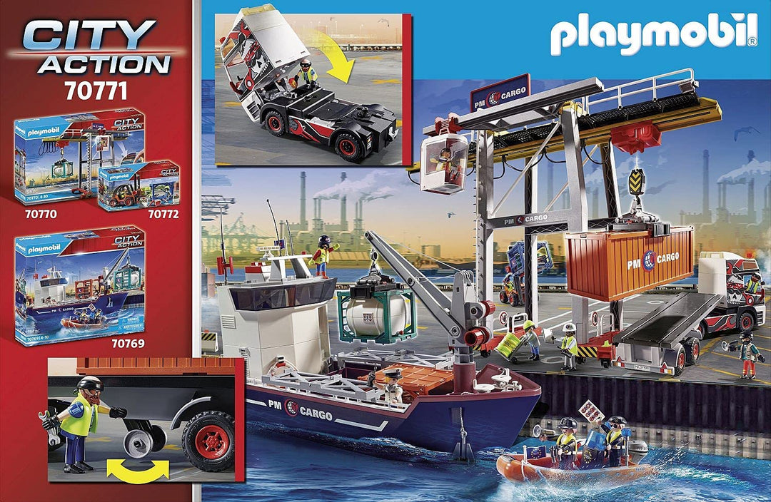 Playmobil City Action 70771 Truck with Cargo Container, RC-compatible, for Children Ages 4+