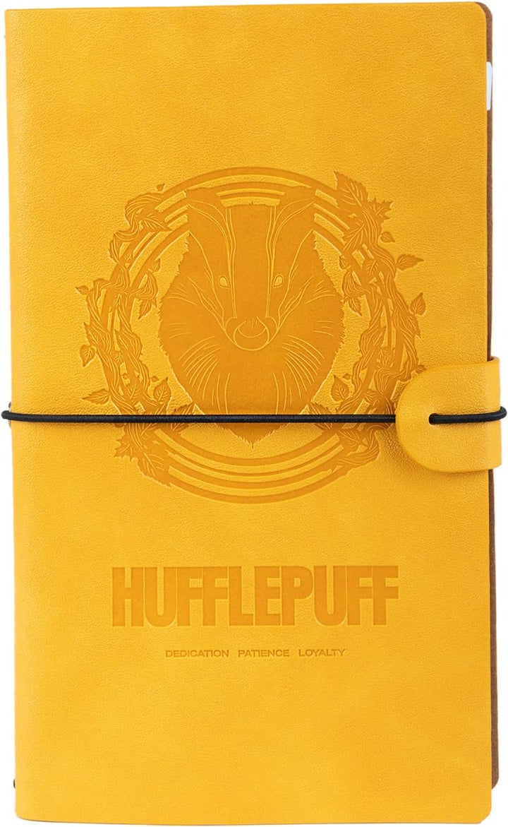 Grupo Erik Harry Potter Hufflepuff Travel Journal | PU Leather Journal Notebook