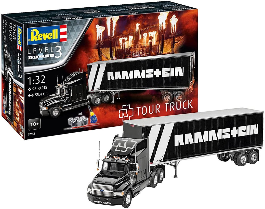 Revell 07658 Tour Truck Rammstein, Plastikmodellbausatz im Maßstab 1:32, Geschenkset, Unvarni