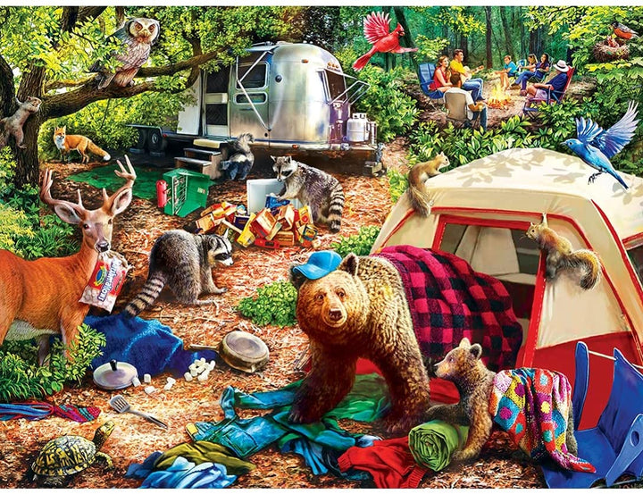 300 Piece Jigsaw Puzzle for Adult, Family, Or Kids - Campsite Trouble by Masterp