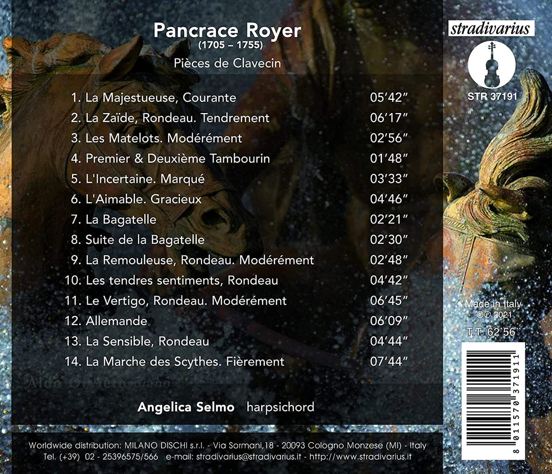 Royer: Pieces De Clavecin [Angelica Selmo] [Stradivarius: STR37191] [Audio CD]