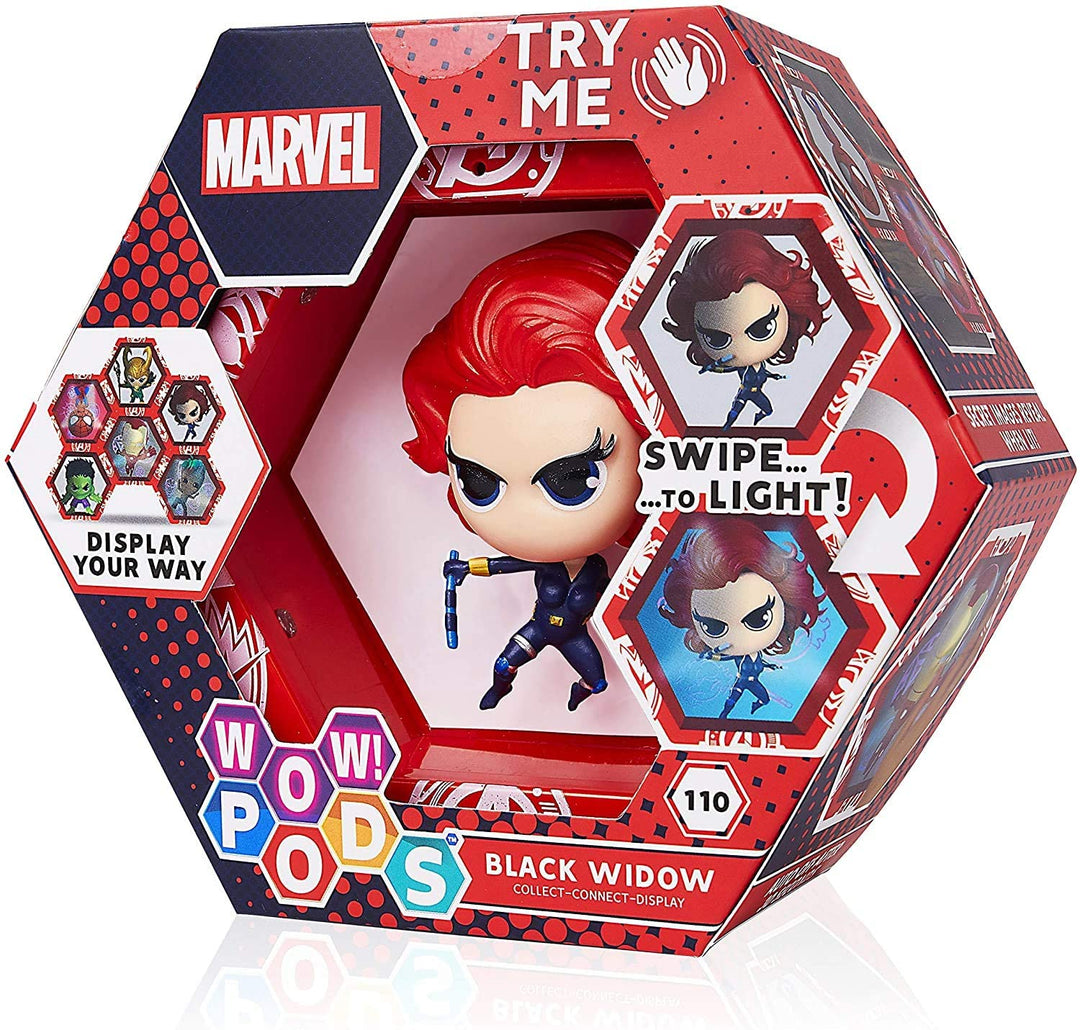 WOW! PODS Avengers-Kollektion – Black Widow | Leuchtende Superhelden-Wackelkopffigur | Offizielle Marvel-Spielzeuge, Sammlerstücke und Geschenke