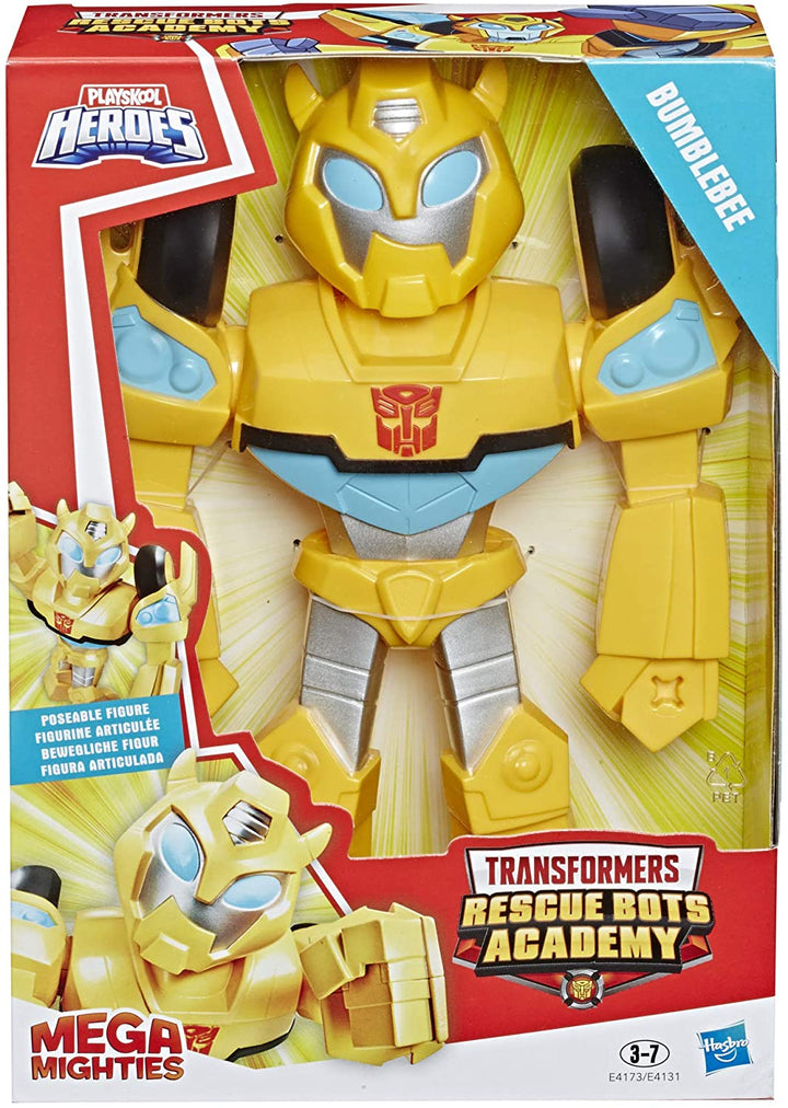 Playskool Heroes Transformers Rescue Bots Academy Mega Mighties Bumblebee 10-Zoll-Roboter-Actionfigur zum Sammeln, Spielzeug für Kinder ab 3 Jahren